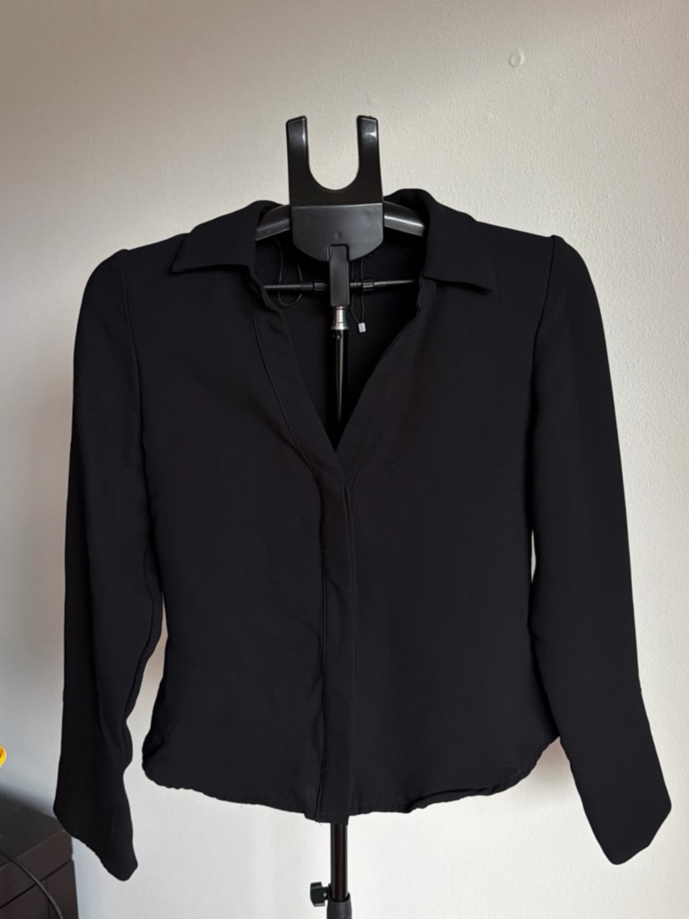 Zara Black Button-Down Long-Sleeve Shirt